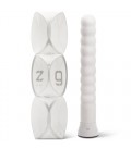 ZIG ZAG RECHARGEABLE AND SELF-HEATING VIBRATOR WHITE