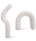 ZIG ZAG RECHARGEABLE AND SELF-HEATING VIBRATOR WHITE