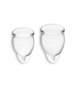 FEEL CONFIDENT 2 MENSTRUAL CUPS SET SATISFYER CLEAR