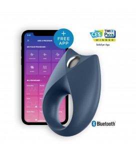 ANEL VIBRATÓRIO COM APP E BLUETOOTH ROYAL ONE RING SATISFYER AZUL