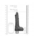 REALISTIC VIBRATING DILDO 8" WITH BALLS REALROCK BLACK