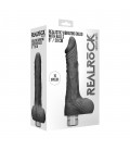 VIBRADOR REALÍSTICO 8" COM TESTÍCULOS REALROCK PRETO