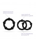 TRIPLE BEAD COCKRING SET BLACK CRUSHIOUS