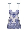 OBSESSIVE FLOWLACE BABYDOLL AND THONG BLUE