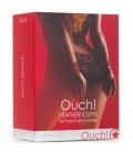 ESPOSAS OUCH! LEATHER HANDCUFFS ROJAS