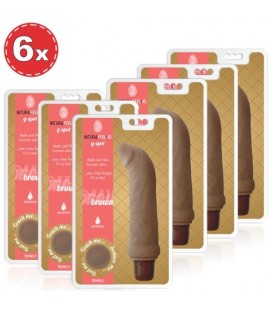 PACK WITH 6 NATURAL FEELING G-SPOT BROWN VIBRATORS