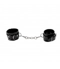 OUCH! LEATHER HANDCUFFS BLACK