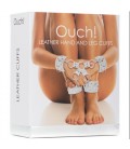 ALGEMAS PARA OS PULSOS E TORNOZELOS OUCH! LEATHER HAND AND LEG CUFFS BRANCAS