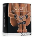 ALGEMAS PARA OS PULSOS E TORNOZELOS OUCH! LEATHER HAND AND LEG CUFFS PRETAS