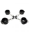 ALGEMAS PARA OS PULSOS E TORNOZELOS OUCH! LEATHER HAND AND LEG CUFFS PRETAS