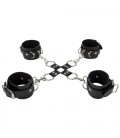 OUCH! LEATHER HAND AND LEG CUFFS BLACK