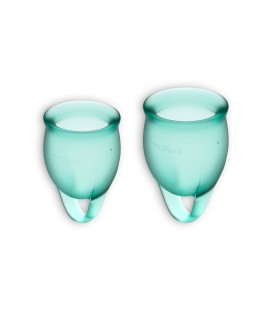 FEEL CONFIDENT 2 MENSTRUAL CUPS SET SATISFYER DARK GREEN