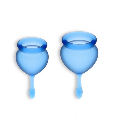FEEL GOOD 2 MENSTRUAL CUPS SET SATISFYER DARK BLUE