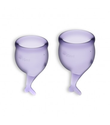 FEEL SECURE 2 MENSTRUAL CUPS SET SATISFYER LILAC