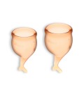 CONJUNTO DE 2 COPAS MENSTRUALES FEEL SECURE SATISFYER NARANJA