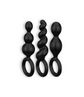 BOOTY CALL 3 PIECE SET ANAL PLUGS SATISFYER BLACK
