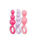 CONJUNTO DE 3 PLUGS ANAIS BOOTY CALL SATISFYER COLORIDOS