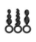 CONJUNTO DE 3 PLUGS ANAIS BOOTY CALL SATISFYER PRETOS