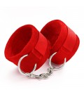 TOUGH LOVE VELCRO HANDCUFFS WITH EXTRA 40CM CHAIN CRUSHIOUS RED