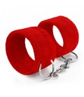 TOUGH LOVE VELCRO HANDCUFFS WITH EXTRA 40CM CHAIN CRUSHIOUS RED