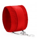 TOUGH LOVE VELCRO HANDCUFFS WITH EXTRA 40CM CHAIN CRUSHIOUS RED