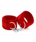 TOUGH LOVE VELCRO HANDCUFFS WITH EXTRA 40CM CHAIN CRUSHIOUS RED