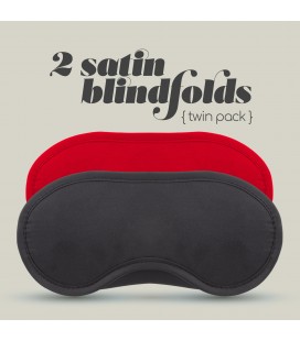 2 SATIN BLINDFOLDS CRUSHIOUS BLACK & RED