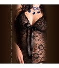 BABYDOLL AND THONG CR-3471 BLACK