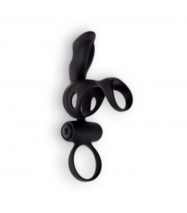 ADRIEN LASTIC SPARTACUS VIBRATING SLEEVE WITH VIBRATING COCK RING BLACK