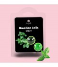 BOLAS LUBRIFICANTES BEIJÁVEIS BRAZILIAN BALLS SABOR A MENTA 2 x 4GR