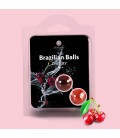 BOLAS LUBRIFICANTES BEIJÁVEIS BRAZILIAN BALLS SABOR A CEREJA 2 x 4GR