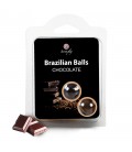 BOLAS LUBRIFICANTES BEIJÁVEIS BRAZILIAN BALLS SABOR A CHOCOLATE 2 x 4GR