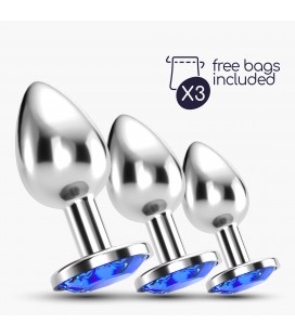 ANAL TRAIN TRIO BIJOU AZUL CRUSHIOUS CON BOLSAS INDIVIDUALES GRATIS