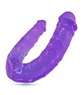 DEEP DIVER DILDO DUPLO COM LUBRIFICANTE ANAL 50ML CRUSHIOUS ROXO