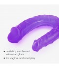 DEEP DIVER DILDO DUPLO COM LUBRIFICANTE ANAL 50ML CRUSHIOUS ROXO