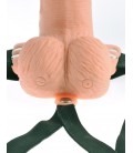 ARNÊS COM DILDO OCO RECARREGÁVEL 6" HOLLOW RECHARGEABLE STRAP-ON COM COMANDO FETISH FANTASY SERIES