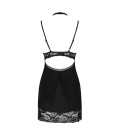 OBSESSIVE RAQUELIA CHEMISE AND THONG BLACK