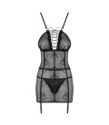 OBSESSIVE BASITTA CHEMISE AND THONG BLACK