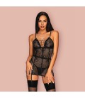 OBSESSIVE BASITTA CHEMISE AND THONG BLACK