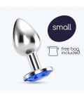 PLUG ANAL JOYA BIJOU AZUL PEQUEÑO CRUSHIOUS CON BOLSA ATERCIOPELADA GRATIS