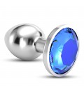 CRUSHIOUS BIJOU ANAL JEWEL PLUG BLUE MEDIUM WITH FREE VELVETY BAG