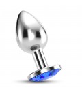 CRUSHIOUS BIJOU ANAL JEWEL PLUG BLUE MEDIUM WITH FREE VELVETY BAG