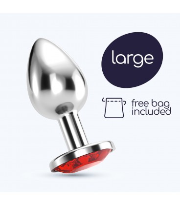 CRUSHIOUS BIJOU ANAL JEWEL PLUG RED LARGE WITH FREE VELVETY BAG