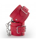 BONDAGE LOVE LEATHER HANDCUFFS CRUSHIOUS RED