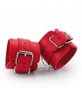 BONDAGE LOVE LEATHER HANDCUFFS CRUSHIOUS RED