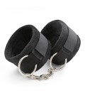 TOUGH LOVE VELCRO HANDCUFFS WITH EXTRA 40CM CHAIN CRUSHIOUS BLACK