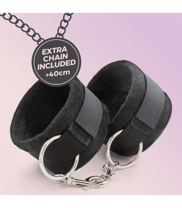 ALGEMAS DE VELCRO TOUGH LOVE COM CORRENTE DE 40CM EXTRA CRUSHIOUS PRETAS