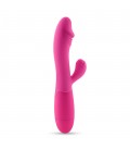 VIBRADOR RECARGABLE CON ESTIMULADOR DE CLÍTORIS BLOSSOMS ROSA FUERTE Y LUBRICANTE DE BASE AGUA INCLUIDO CRUSHIOUS