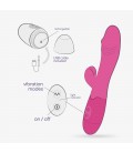 VIBRADOR RECARGABLE CON ESTIMULADOR DE CLÍTORIS BLOSSOMS ROSA FUERTE Y LUBRICANTE DE BASE AGUA INCLUIDO CRUSHIOUS