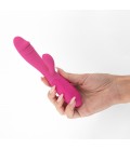 VIBRADOR RECARREGÁVEL COM ESTIMULADOR DE CLITÓRIS BLOSSOMS ROSA CHOQUE E LUBRIFICANTE À BASE DE ÁGUA INCLUÍDO CRUSHIOUS